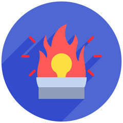 Glowing Lamp rounded flat color, mini illustration icon, related to relaxation, spa, wellness and more. Vector EPS 10 for modern concept, print, UI, UX kit, web and app development