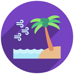 Ocean Air rounded flat color, mini illustration icon, related to relaxation, spa, wellness and more. Vector EPS 10 for modern concept, print, UI, UX kit, web and app development