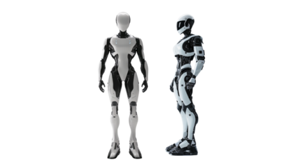 Futuristic robot with sleek design and AI, PNG, created with Generative AI