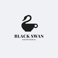 Fototapeta premium Black swan cup logo