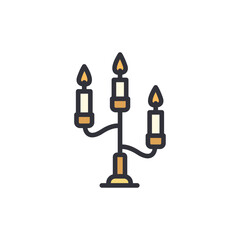 Candlestick colored icons, minimalist vector illustration ,simple transparent graphic element .Isolated on white background