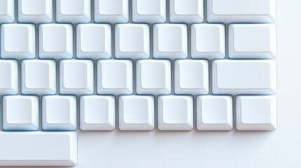 Fototapeta premium Minimalist Computer Keyboard Detail in Clean White Aesthetic for Contemporary Workspace and Digital Design Applications