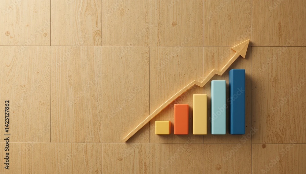 Poster analyzing growth trends in business performance office environment infographic visualization profess