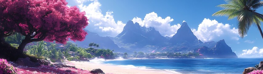 Tropical Island Paradise View