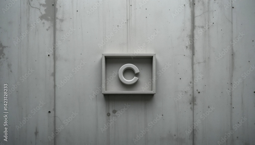 Poster modern minimalist design element in concrete setting abstract art concept industrial environment clo