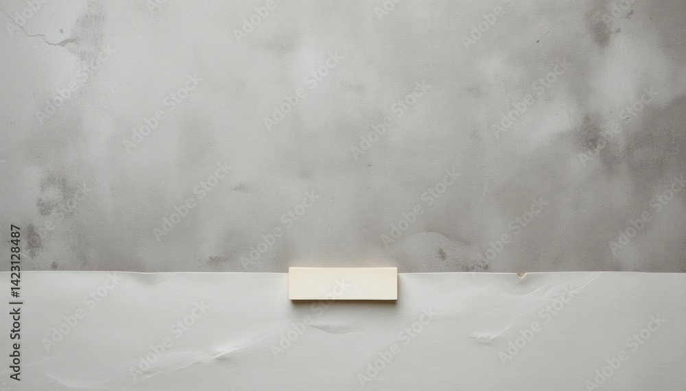 Aufkleber minimalist white rectangular object on gray background still life studio setting neutral colors crea