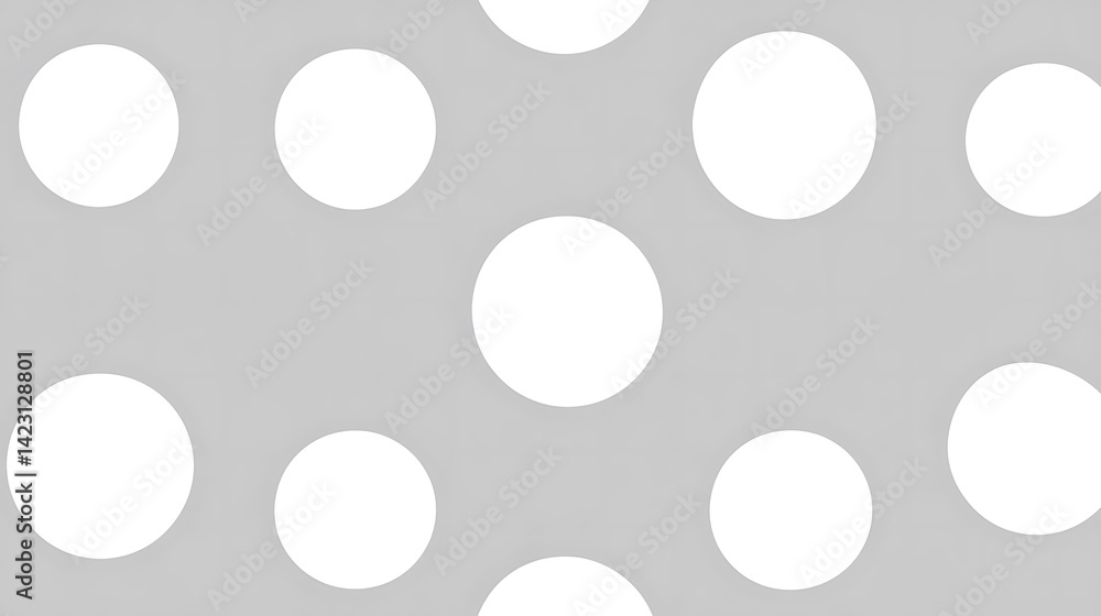 Poster grey background with a pattern of white circles
