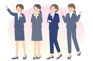 スーツを着た女性のイラスト