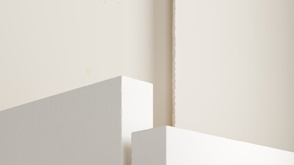 Blank podium display. Minimalist pedestal or showcase scene for present product and mock up. product display podium. 3d rendering geometric forms. 
