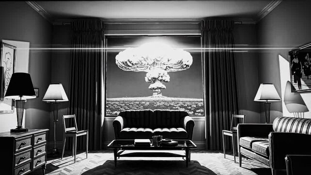 Atomic blast on vintage TV