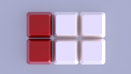 keyboard buttons without inscriptions. white clean keys keyboard buttons