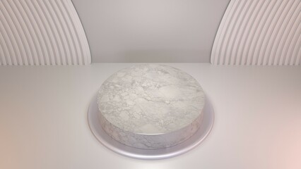 Blank podium display. Minimalist pedestal or showcase scene for present product and mock up. product display podium. 3d rendering geometric forms. 