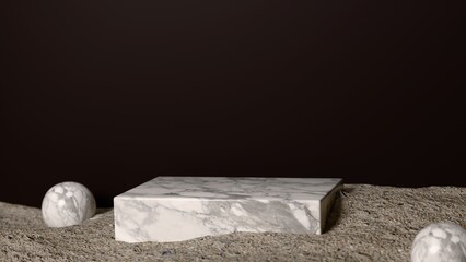 Blank podium display. Minimalist pedestal or showcase scene for present product and mock up. product display podium. 3d rendering geometric forms. 