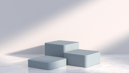 Blank podium display. Minimalist pedestal or showcase scene for present product and mock up. product display podium. 3d rendering geometric forms. 