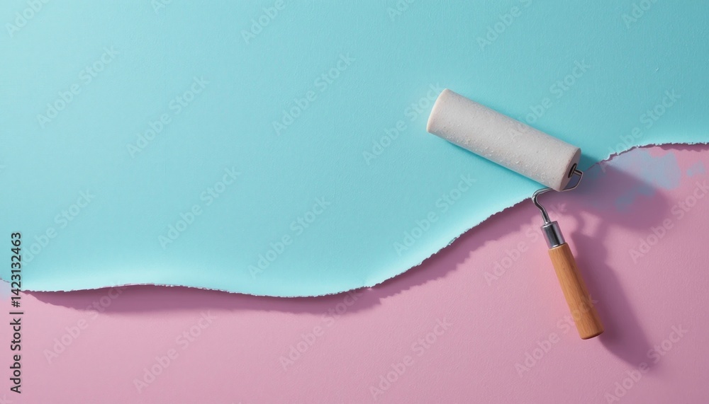 Poster creative painting techniques colorful paper layers art studio visual content bright environment top-