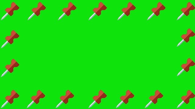 pins frame animation on green screen