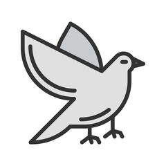 Bird icon vector image. Suitable for mobile apps, web apps and print media.