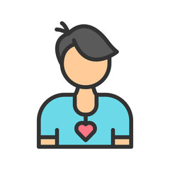 Boy icon vector image. Suitable for mobile apps, web apps and print media.