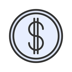 Coin icon vector image. Suitable for mobile apps, web apps and print media.