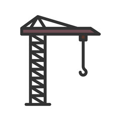 Crane Tower icon vector image. Suitable for mobile apps, web apps and print media.