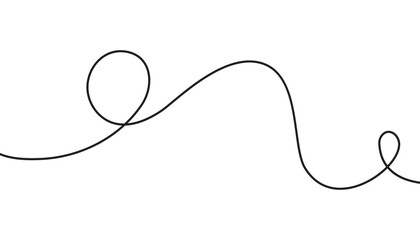 Obraz premium Hand drawn lines. curve doodle line. spiral line. black wire cable of usb and adapter. squiggle curly line. decorative design element