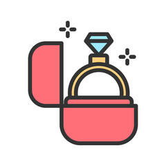 Engagement Ring icon vector image. Suitable for mobile apps, web apps and print media.
