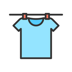 Hanging Clothes icon vector image. Suitable for mobile apps, web apps and print media.