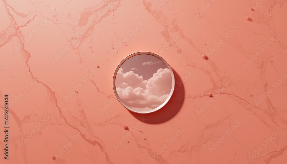 Poster reflective cloud view abstract composition minimalist design digital art close-up perspective surrea