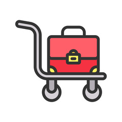 Luggage Cart icon vector image. Suitable for mobile apps, web apps and print media.