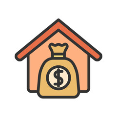 Mortgage icon vector image. Suitable for mobile apps, web apps and print media.