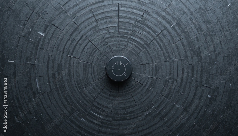 Aufkleber turning on energy the power button in a modern design setting close-up view minimalist aesthetic foc