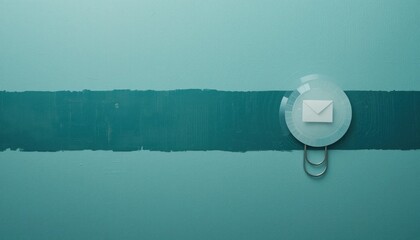 Dynamic action of a transparent adhesive hook on a teal wall visual content minimalistic environment close-up view creative concept