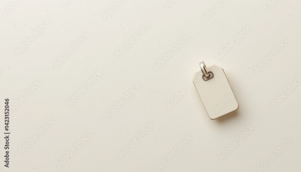 Poster exploring minimalist design blank tag on white surface photography calm environment close-up view si