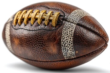 Worn Football on White Background