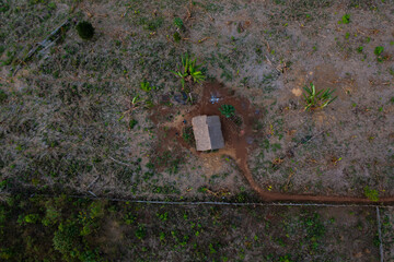 Small Hut in Rural Landscape