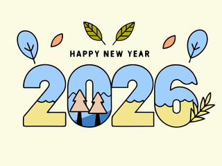 vector illustration of an abstract flower happy new year 2026