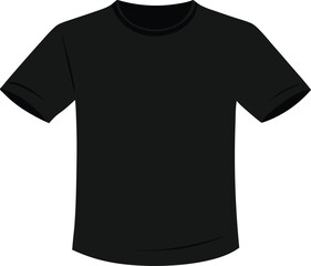 Naklejka premium Blank Black T-Shirt Vector Illustration On Transparent Background