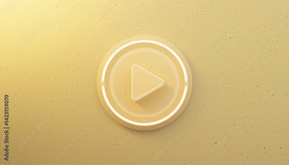 Poster interactive play button animation digital media interface design modern aesthetics top-down view eng
