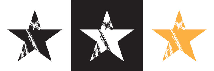 Crayon star shape, hand drawn pencil line doodle pattern.  Vector for websites, mobile interfaces, presentations, banner, visual branding etc. Vector illustration. EPS 10