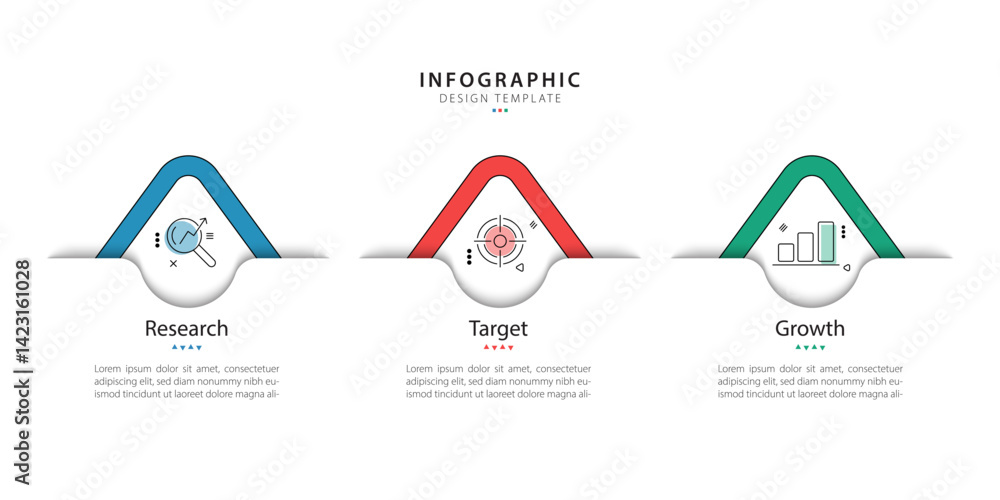 Poster timeline creator infographic template. 3 step timeline journey, calendar flat simple infographics de