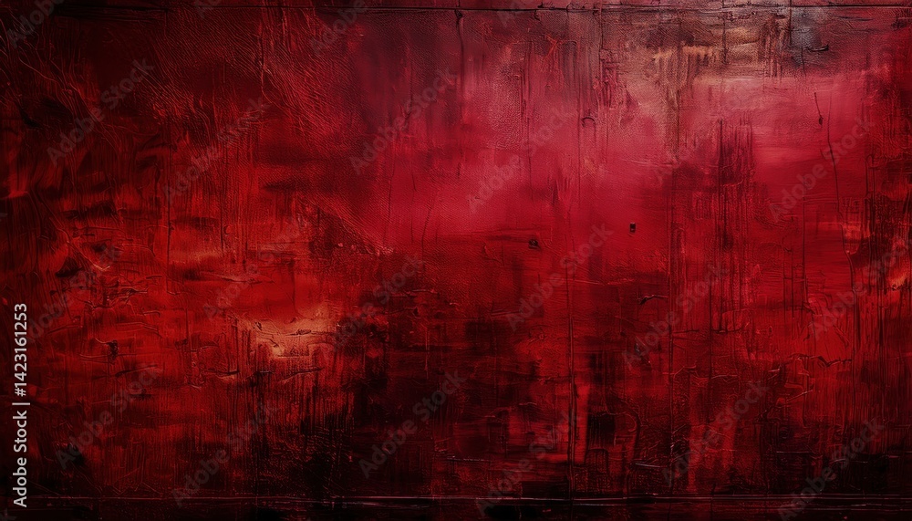 Poster dark red textured abstract painting perfect for halloween themed designs, web design, print media, o