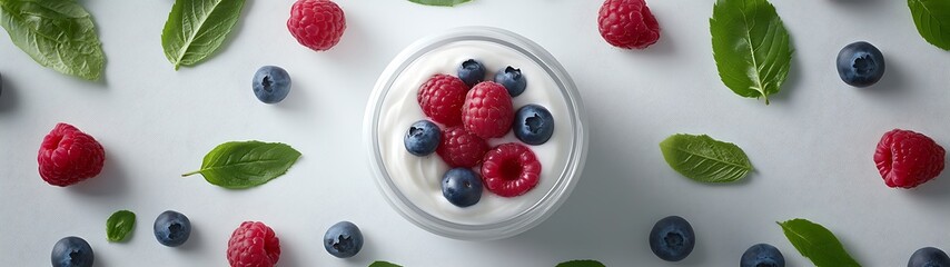 Yogurt Parfait with Berries and Herbs
