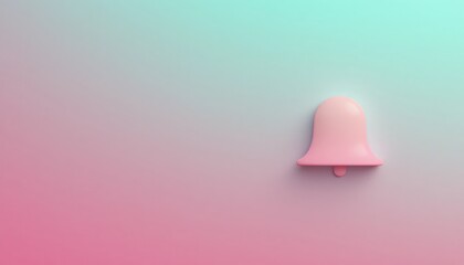 Notification alert icon on gradient background digital environment graphic design minimalistic viewpoint modern concept