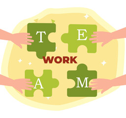 Teamwork typography design