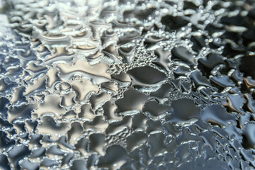 Condensation on the glass. Selective focus.