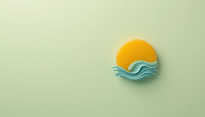 Sunrise over gentle waves tranquil beach scene digital art calm environment aesthetic viewpoint nature concept for relaxation