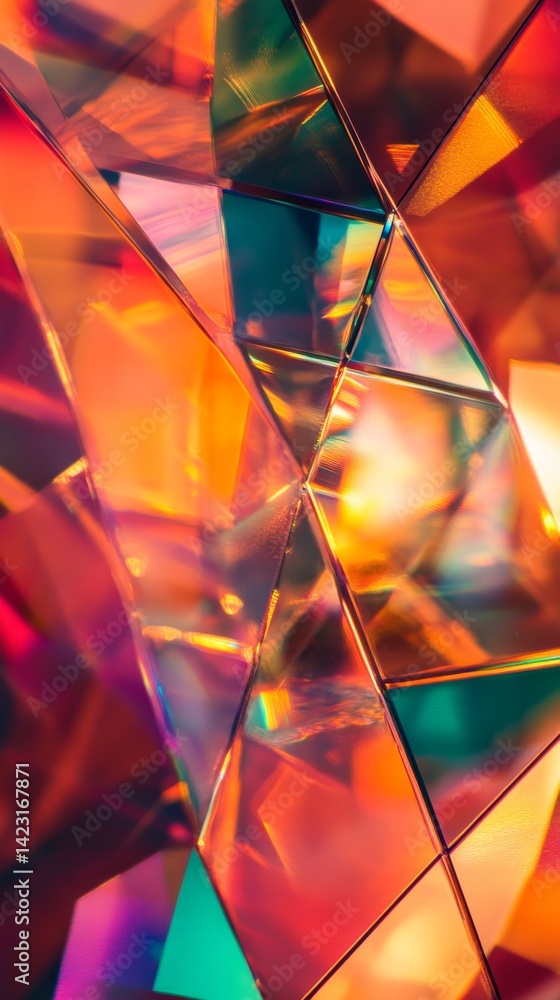 Wall mural a captivating display of vibrant colors and geometric shapes. this image showcases the beauty of lig