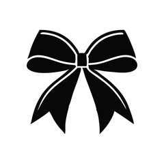 Black silhouette icons of gift bows vector Art & Illustration, a silhouette ribbon with bow vector illustration  on a white background