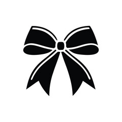 Black silhouette icons of gift bows vector Art & Illustration, a silhouette ribbon with bow vector illustration  on a white background