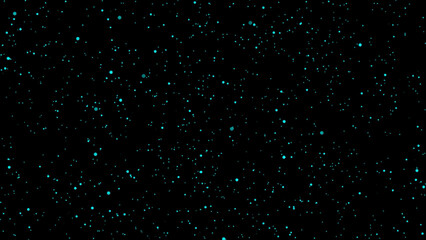 Sparkling turquoise bokeh lights on black background festive abstract illustration